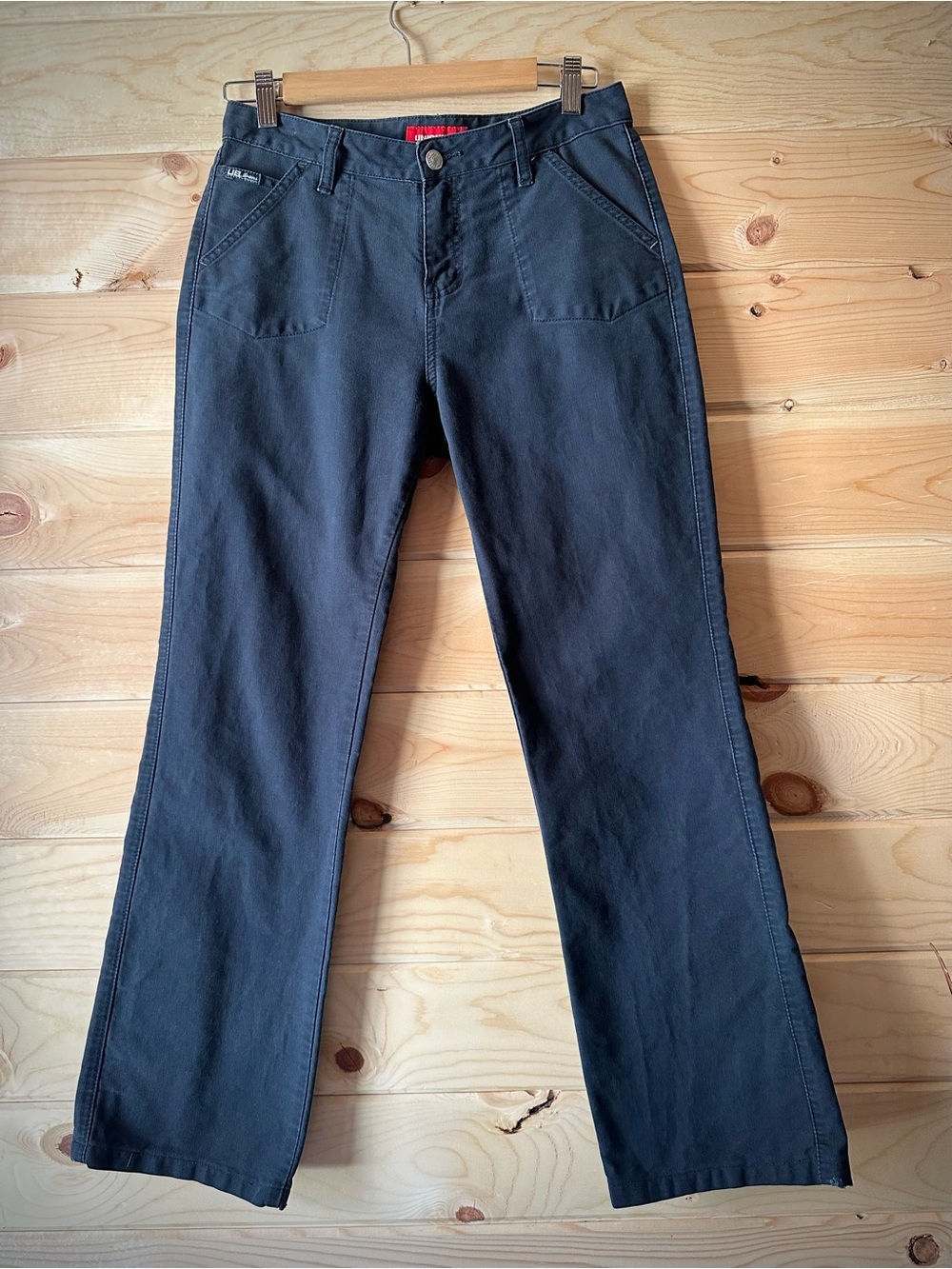 UNIONBAY Vintage Y2K Dark Navy Twill Flap Pocket Utility Flare Pants Jr 9